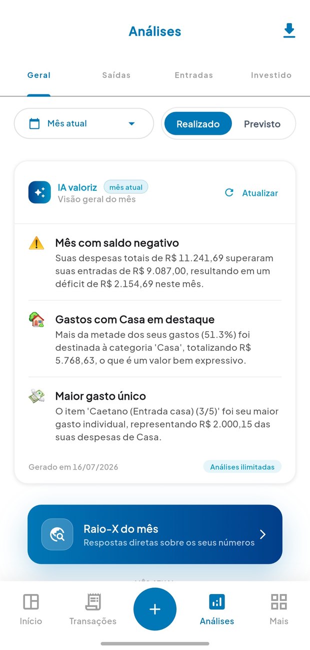 Análises mensais da IA valoriz