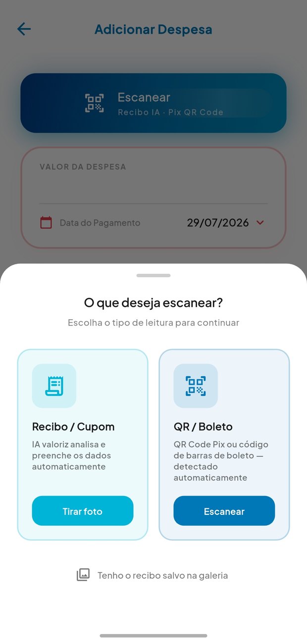 Scanner de recibo com a IA valoriz